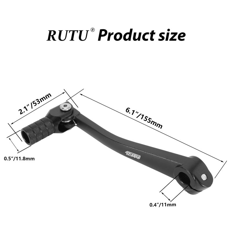 RUTU Folding Gear Shifter Shift Lever, Aluminum Dirt Bike Shift Lever, Compatible with XR50 CRF50 XR CRF 50cc 70cc 90cc 110cc 125c Motorcycle, Dirt Pit Bike Lifan 6061 Aviation Aluminum - Image 2